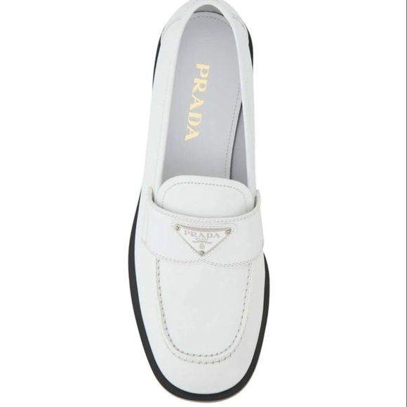Authentic vintage PRADA chunky triangle logo shoes slip on loafers size 39 8.5 9 - Picture 8 of 15